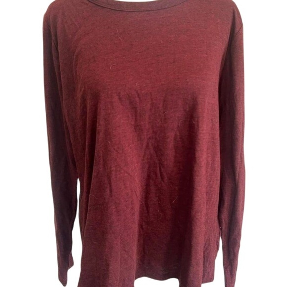 Maroon Long‎ Sleeve T Shirt Casual Everyday Top